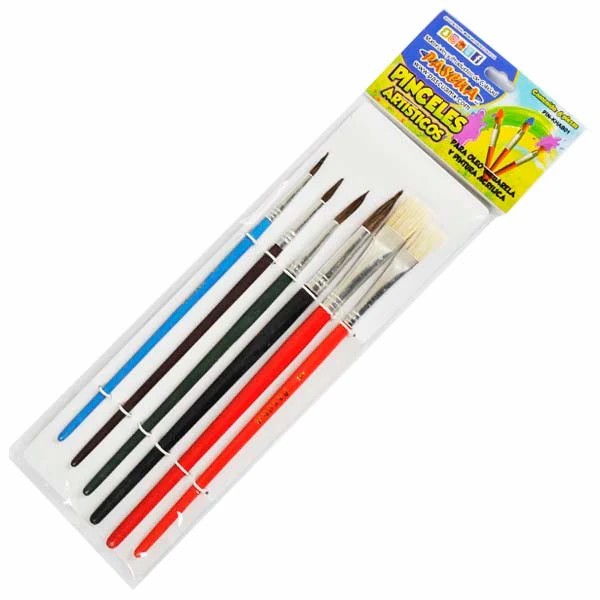 PINCEL POLEO Y ACUARELA PASCUA BL. C6PZ. V. MED. SURT. 24